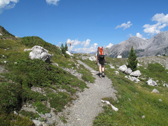 Daniela am Dreifernerweg zwischen Madatschferner und Franzenshöhe (22. Aug.)