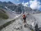 Peter und Daniela am Morosiniweg zwischen Langensteinhütte und Hintergrathütte (20. Aug.)