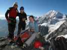 Peter, Irene und Daniela am Hintergrat vor dem 1. Eisfeld (21. Aug.)