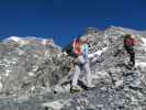 Daniela und Peter am Hintergrat zwischen 1. Eisfeld und Signalkopf (21. Aug.)