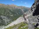 Daniela am Dreifernerweg zwischen Berglhütte und Niederem Ortlerferner (22. Aug.)