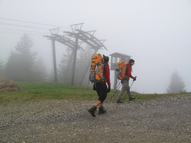 Gudrun und Christoph bei der Bergstation der Schlepplifte Hochh&auml;derich (4. Sep.)