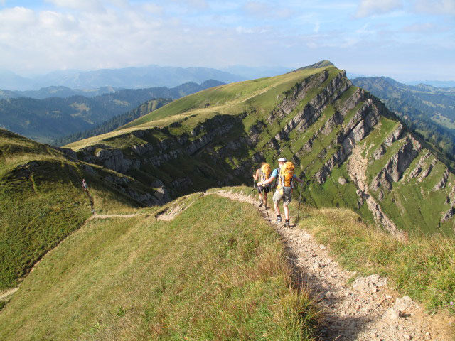 Gudrun und Christoph zwischen Rindalphorn und G&uuml;ndlesscharte (5. Sep.)