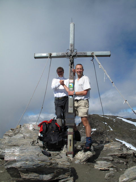 Erich und ich am S&uuml;dostgipfel der Wilden Kreuzspitze, 3.132 m (11. Sep.)
