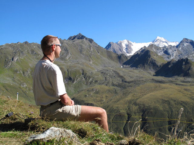 Ich neben dem Pfunderer H&ouml;henweg zwischen Gasserkarl und Weitenbergalm (12. Sep.)