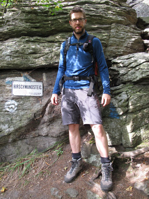 Norbert beim Einstieg des Hirschwand-Klettersteigs