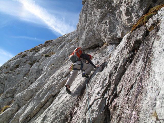 Baumgartnerweg: Daniela in der 6. Seillänge (9. Okt.)