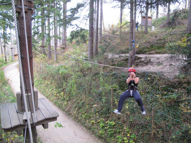 Karin im Parcours 'Buchfink'