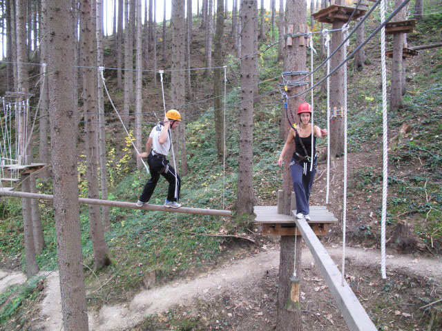 Matthias und Karin im Parcours 'Baummarder'