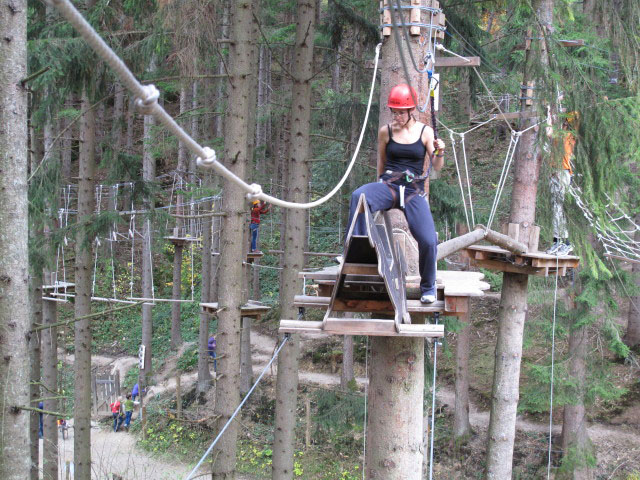 Karin im Parcours 'Schwarzspecht'