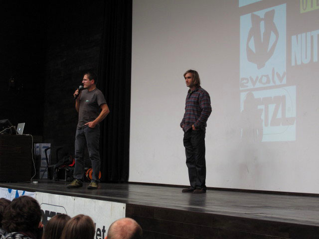 Andreas und Chris im Audimax der Universit&auml;t Wien