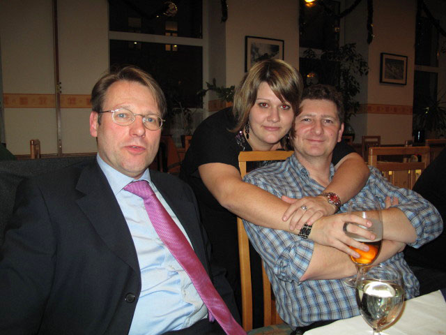 Anton, Birgit und Andreas im Gasthaus Möslinger