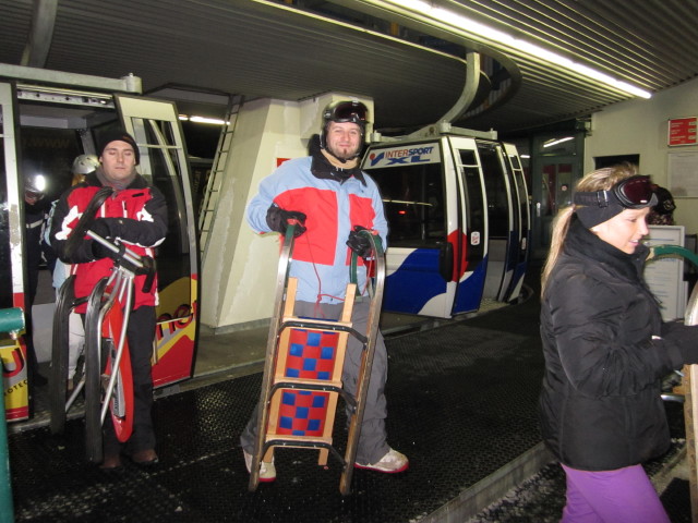 Udo, Markus und Michaela in der Bergstation der Zau[:ber:]g Kabinenbahn, 1.329 m