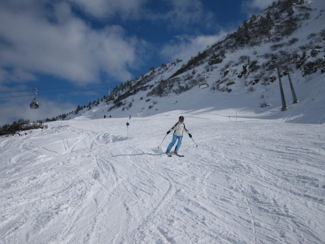 Mama auf der Familienabfahrt
