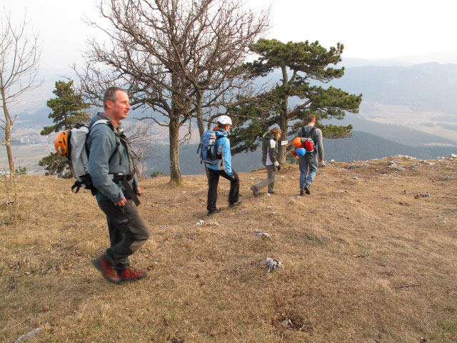 Wagnersteig: Erich, Romana, Sabrina und Gregor beim Ausstieg