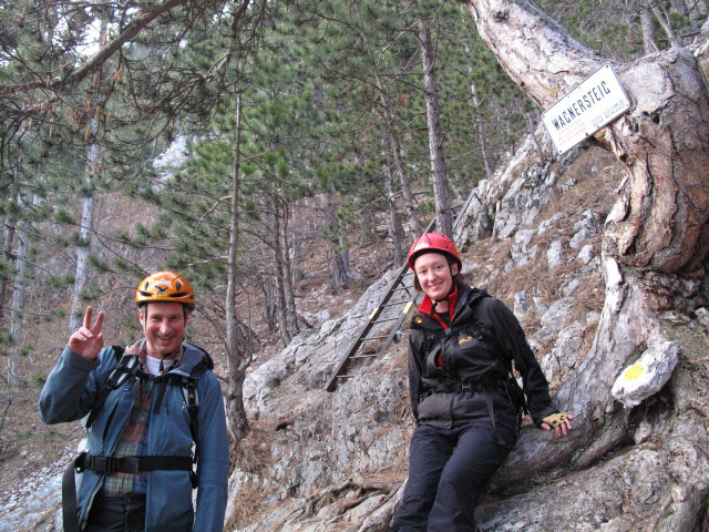 Wagnersteig: Erich und Carmen im Einstieg