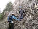 Wildenauer-Klettersteig: Romana, Sabrina und Gregor im Einstieg