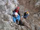 Wildenauer-Klettersteig: Romana, Carmen und Erich im alten Einstieg