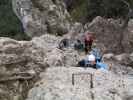 Wildenauer-Klettersteig: Erich, Gregor, Carmen und Sabrina in der Schlusswand