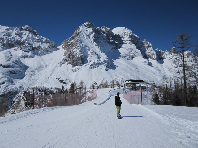 Markus bei der Bergstation des Sessellifts Valgranda-Col de la Grava (20. März)