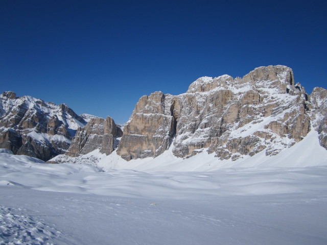 Fanesgruppe von der Piste Armentarola aus (20. März)