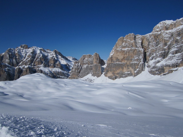 Fanesgruppe von der Piste Armentarola aus (20. März)