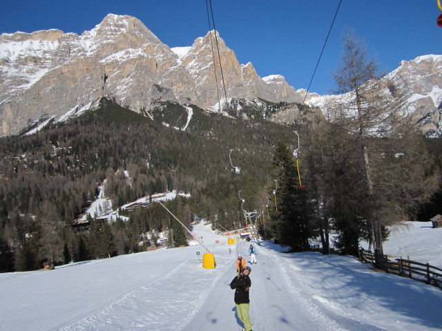 Markus im Skilift Armentarola (20. März)