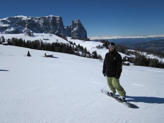 Markus auf der Piste des Sessellifts Laurin (21. März)