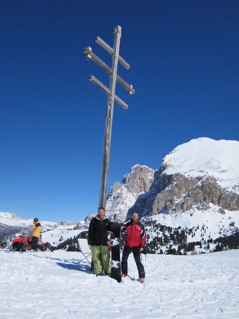 Markus und ich bei der Williams-Hütte, 2.100 m (21. März)