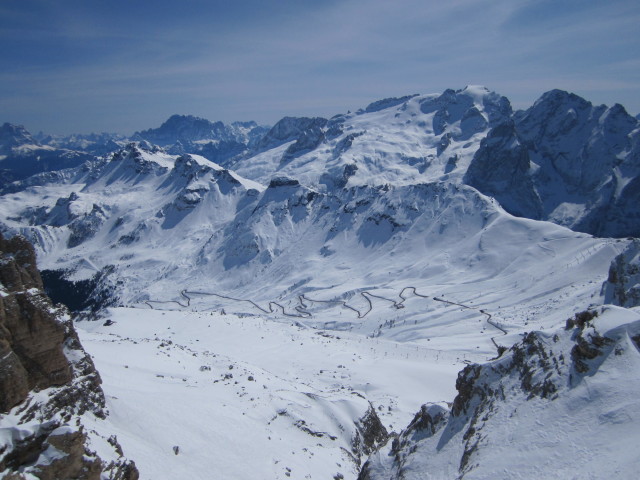 vom Sas de Pordoi Richtung Südosten (22. März)