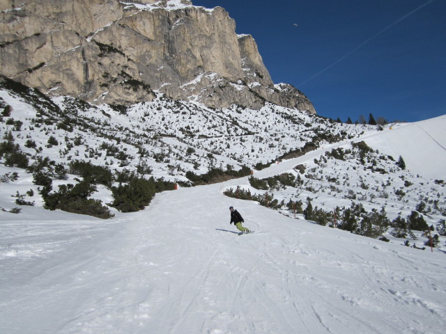 Markus auf der Piste der Umlaufbahn Col Pradat (22. März)