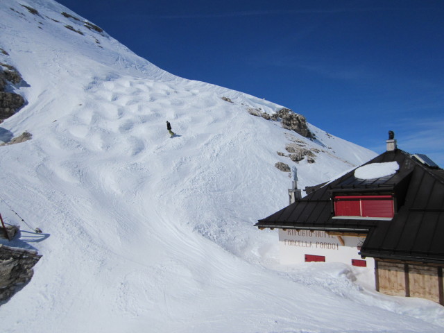 Markus in der Forcella Pordoi, 2.829 m (24. März)