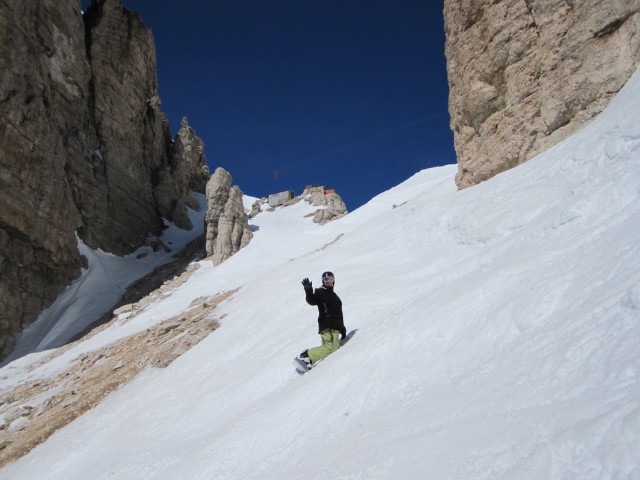 Markus zwischen Forcella Pordoi und Passo Pordoi (24. März)