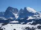 Langkofel und Plattkofel vom am Südgipfel des Puflatsch aus (21. März)