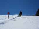 Markus auf der Piste des Sessellifts Floralpina (21. März)