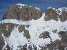 Sass Pordoi von der Bergstation des Sessellifts Sass Becè aus (24. März)