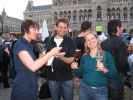 Eva, Markus und Michaela am Rathausplatz