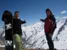 Markus und ich bei der Bergstation der Gampenbahn, 2.850 m (16. Apr.)