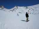 Mama und Markus auf der Piste der Nachtweidebahn (16. Apr.)