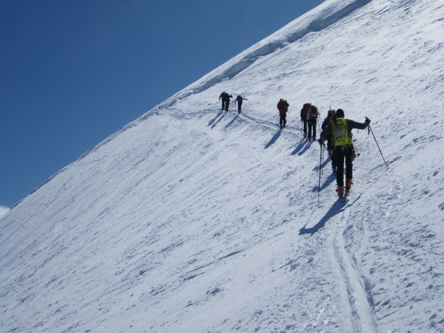 Ewald, Doris, Christoph und Georg am Ghiacciaio dei Forni (19. Apr.)