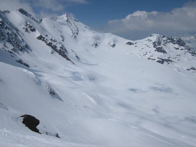 Pizzo Tresero vom Ghiacciaio dei Forni aus (19. Apr.)