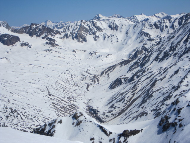 Valle di Cedec vom Ghiacciaio dei Forni aus (21. Apr.)