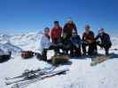 Doris, Ewald, Eva, Gudrun, Christoph, ich und Georg am Monte Pasquale, 3.553 m (18. Apr.)