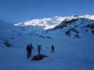 Christoph, Georg, Doris und Ewald zwischen Rifugio Cesare Branca und Ghiacciaio dei Forni (19. Apr.)