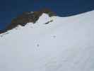 Gudrun und Christoph zwischen Palòn de La Mare und Rifugio Cesare Branca (20. Apr.)