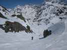 Eva, Georg und Ewald zwischen Ghiacciaio dei Forni und Rifugio Cesare Branca (21. Apr.)