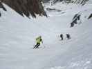 Georg, Ewald und Eva zwischen Ghiacciaio dei Forni und Rifugio Cesare Branca (21. Apr.)