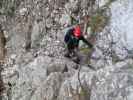 Drachenwand-Klettersteig: Carmen im Einstieg