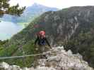 Drachenwand-Klettersteig: Carmen zwischen Gipfelwand und Steigbuch