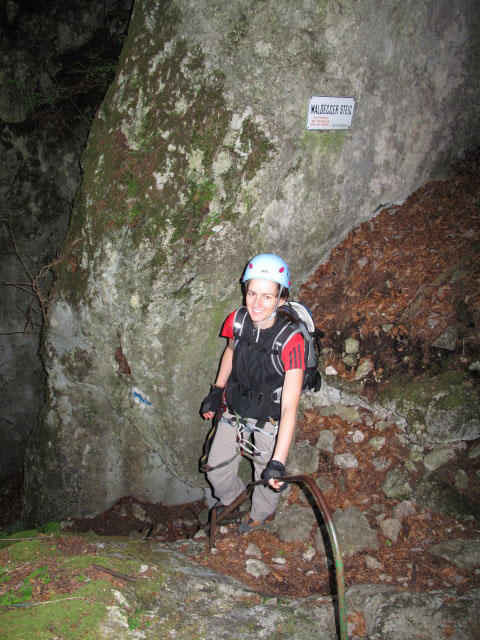 Waldegger Steig: Katarina im Ausstieg